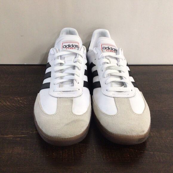 Adidas Samba Unisex Indoor Soccer Sneakers White Black Red Men 13 Women 14